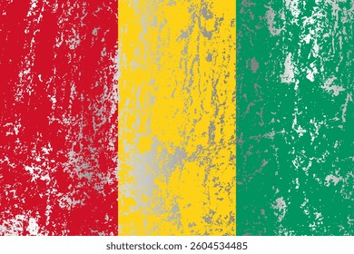Guinea flag with grunge effect.