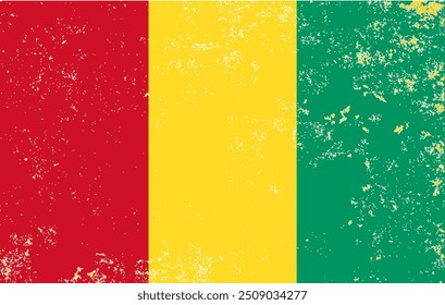 Guinea flag with grunge effect - vector illustration