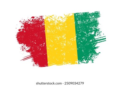Guinea flag with grunge effect - vector illustration