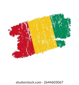 Guinea flag with grunge effect, vintage Guinea flag - vector illustration
