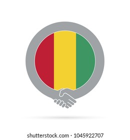 Guinea flag handshake icon. agreement, welcome, cooperation concept