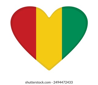 Guinea flag heart shaped. vector