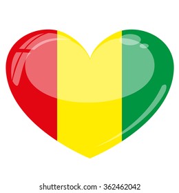 Guinea Flag Heart Vector Silhouette