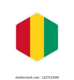 Guinea flag. Guinea hexagon flag.