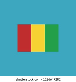 Guinea flag icon in flat design. Independence day or National day holiday concept.