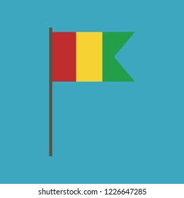 Guinea flag icon in flat design. Independence day or National day holiday concept.