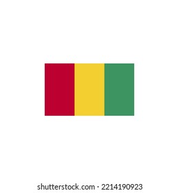 Diseño de estilo plano con icono de bandera guineana. Ilustración vectorial de la bandera de Guinea. aislado de fondo blanco.