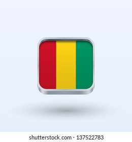 Guinea flag icon square form on gray background. Vector illustration.