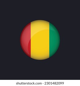Guinea flag icon,Round Guinea flag icon vector isolated,Guinea flag button.
