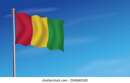 Bandera de Guinea para la ilustración vectorial del Día de la Independencia