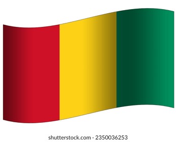 Guinea flag isolated icon 3D in white background