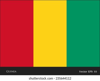 Guinea flag isolated vector in official colors and Proportion Correctly
