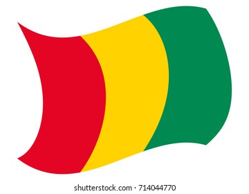 guinea flag moved by the wind