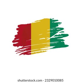 Bandera de Guinea - bandera del país vector de la nación teñida de pincel grunge raspado.