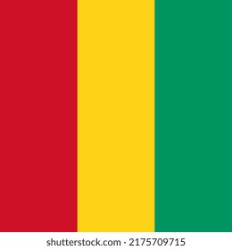 Guinea flag, official colors. Vector illustration.