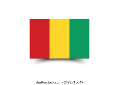 Guinea flag. Flag of Guinea. The official ratio. Flag icon. Standard color. Standard size. A rectangular flag. Computer illustration. Digital illustration. Vector illustration.