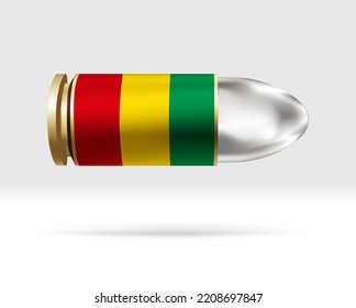Guinea-Flagge auf Kugel. Eine Kugeln Gefahr, die sich durch die Luft bewegt. Flaggenvorlage. Einfache Bearbeitung und Vektorgrafik in Gruppen. Nationale Flagge, Vektorgrafik auf Hintergrund.