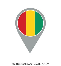 guinea Flag on Location Pin. Location icon. Map pin icon. Location sign. Location map icon