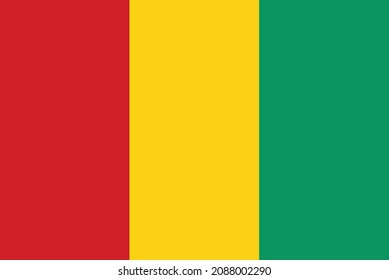 Guinea flag on white background. National Guinean official colors and proportion correct. flat style. 