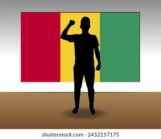 Guinea flag paper texture, single-piece element, vector design, Guinea flag taped on wall, decoration or celebration idea