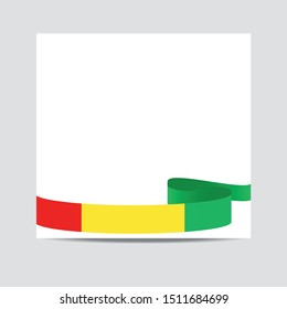 Guinea  flag. Guinea  patriotic banner with space for text. Happy Independent Day. Template of greeting card, 