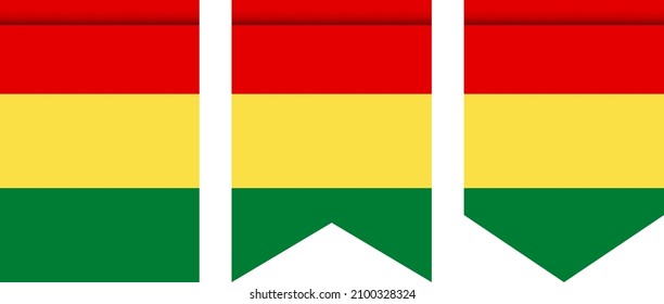 Guinea flag or pennant isolated on white background. Pennant flag icon.