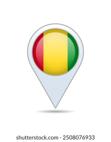 Guinea - flag pin for map. Vector illustration.