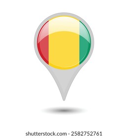 guinea flag pin vector design