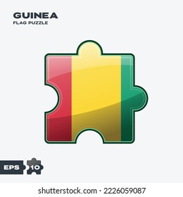 Piezas de rompecabezas de la bandera de Guinea. ilustración vectorial aislada en fondo blanco