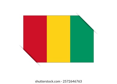 Guinea flag - rectangle colorful flag representing a country cultural identity and heritage. The essence of national pride and unity. Attached by the corners in a paper album