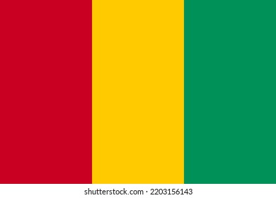 Guinea flag. Republic of Guinea national banner and patriotic symbol. Official colors. Flat vector illustration.