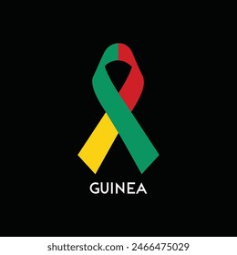  Vector de diseño de cinta de bandera de Guinea