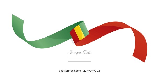 Guinea flag ribbon vector illustration. Guinea flag ribbon on abstract isolated on white color background