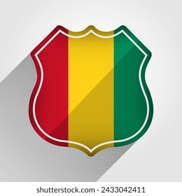 Guinea Flag Road Sign Illustration