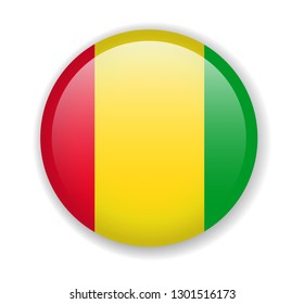 Guinea flag round bright icon vector Illustration