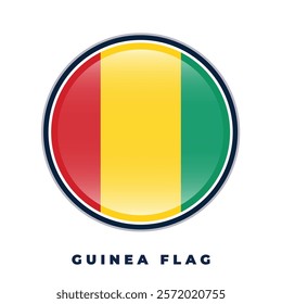 Guinea flag round design circle vector template