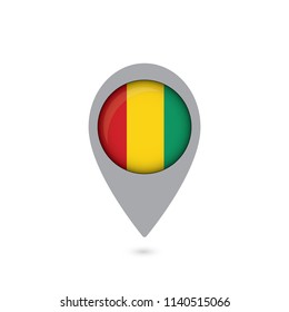 Guinea Flag Round Pin Vector Icon - Illustration