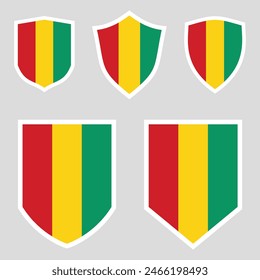 Guinea Flag Set shield frame