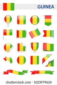 Guinea Flag Set - Vector Illustration