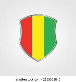 Bandera de Guinea con marco blindado. Bandera nacional