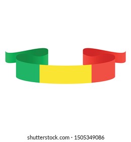Guinea  flag. Simple ribbon  vector Guinea 
 flag