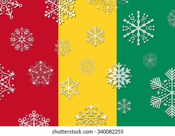 guinea flag with snowflakes