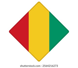 Guinea flag square shaped. vector