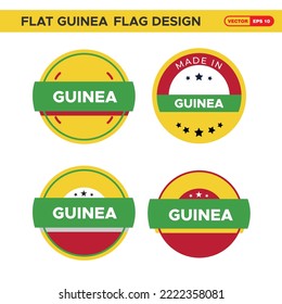 Guinea flag stamp design set of labels, stamps, and badges. vector illustration
