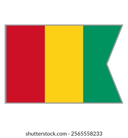 Guinea flag vector design and illustration , National flag country with original color, Pennon flag