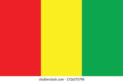 Gráfico vectorial de la bandera de Guinea. Ilustración de la bandera guineana Rectangle. La bandera de Guinea es un símbolo de libertad, patriotismo e independencia.