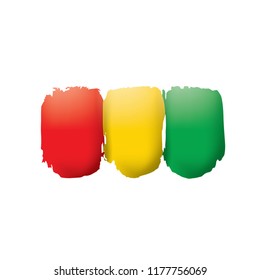guinea flag, vector illustration on a white background.