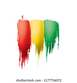 guinea flag, vector illustration on a white background.