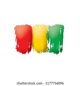 guinea flag, vector illustration on a white background.
