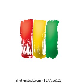 guinea flag, vector illustration on a white background.